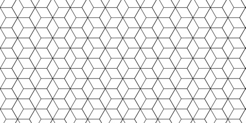 Wall Mural - seamless pattern with hexagon square cube geometric pattern shapes grid metal element texture design