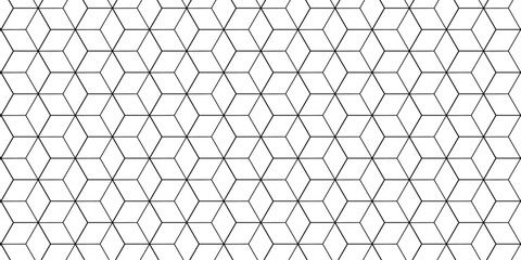 Wall Mural - abstract seamless pattern with hexagon square cube geometric pattern shapes grid metal element textu