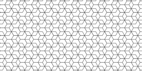 Wall Mural - abstract seamless pattern with hexagon square cube geometric pattern shapes grid metal element textu