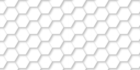 Wall Mural - seamless pattern with hexagons. hexagonal structure futuristic white background and embossed hexagon