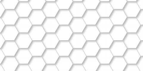 Wall Mural - white hexagonal background. luxury white pattern. futuristic abstract honeycomb mosaic white backgro