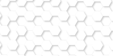 Wall Mural - white hexagonal background. luxury white pattern. futuristic abstract honeycomb mosaic white backgro