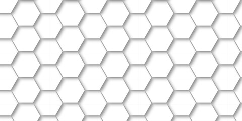 Wall Mural - white hexagonal background. luxury white pattern. futuristic abstract honeycomb mosaic white backgro