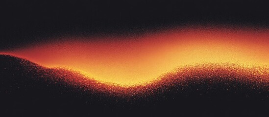 Wall Mural - Abstract Orange Wave Design on Dark Background with Sparkles and Particle Effects