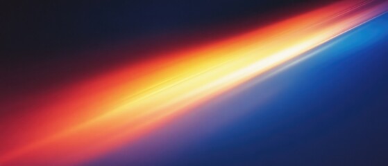 Wall Mural - Vivid Diagonal Gradient Blend, Red to Yellow Light Streak on Blue Dark Background