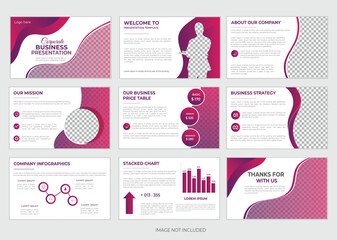 9 page corporate business presentation design for any agency