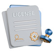 © SkyPark - Business License Document 3D Icon Colorful Style