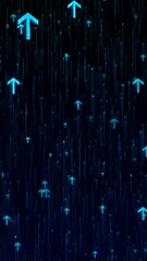 Wall Mural - futuristic digital blue particles, ocean wave an elegant deep abstract stage wave technology backgro