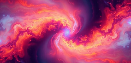 Wall Mural - Swirling nebula-like patterns in vibrant hues, echoing cosmic creation,  abstract art,  universal
