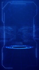 Wall Mural - blue circle energy effect abstract radio wave animation, circle animation, digital shockwave technol