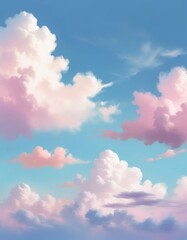 Wall Mural - Beautiful blue sky with clouds. Nature background. 