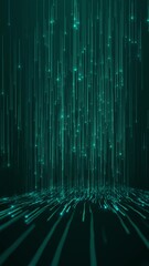 Wall Mural - 3d big data futuristic matrix digital tunnel digital cyberspace flare light. artificial intelligence