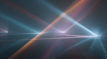 Wall Mural - abstract laser beam background with light rays on a stage showcasing luminous effect and ethereal gl