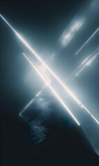 Wall Mural - abstract neon lines crossing in the dark creating a futuristic mood with glowing light and shadow ef