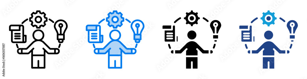 Abilities icon set multiple style collection