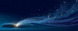 © gdgaffar - A dynamic light beam shines from above, as if coming out of an open book. Blue background with futuristic elements.