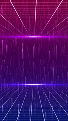 Wall Mural - infinite futuristic vertical background vibrant wonder lights. metaverse concept. neon line zoom met