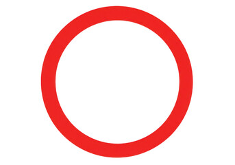 a bold solid red circle isolated on a clean transparent background representing a simple graphic ele