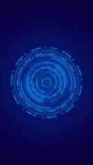 Wall Mural - 4k seamless loop motion graphic of flying into swirl circle digital technological tunnel. 3d render 