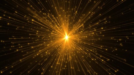 Wall Mural - abstract golden glittering particles raising, growing network lines background 3d 4k event awards tr
