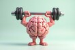 © leon - Brain training concept strong brain lifting weights mental health fitness
