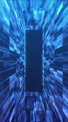 Wall Mural - abstract hud ui gui future futuristic screen system virtual design. blue hologram hud circle interfa