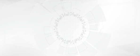 Wall Mural - technology electric gear art abstract background design. white color tone.