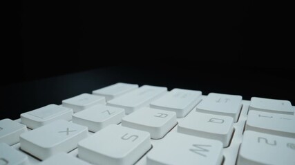 Wall Mural - close-up macro view of keyboard on the laptop computer or desktop computer. macro soft focus dolly s