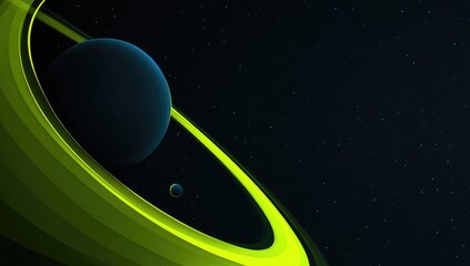 cosmic ringed planet in deep space