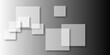 © Mr John - Overlapping Geometric Squares and Rectangles in Shades of Black white Evoking Order and Balance. black gradient background with transparent polygonal shapes and modern design elements. square design.