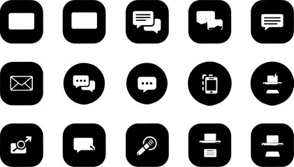 Vector art of a collection of communication and technology icons