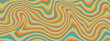 © YEVHENIIA - Color abstract wave pattern  background with psychedelic vector splash and trippy lines. Seamless liquid design with groove and pastel strip or ribbon shape. Vintage style for pop or art wallpaper.