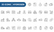 © ricky_and - hydrogen energy set of web icons in line or outline style. Icons for web and mobile app. Outline icons collection. Editable Stroke. Vector illustration.