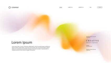 Wall Mural - abstract wave futuristic design of landing page. retro gradient mesh website design