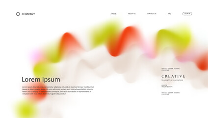 Wall Mural - abstract wave futuristic design of landing page. retro gradient mesh website design