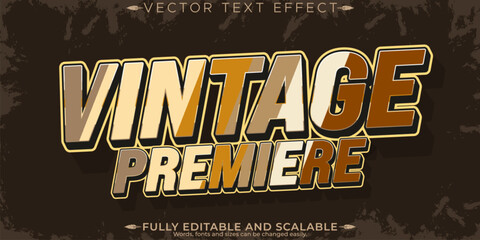 Wall Mural - retro sticker text effect, editable 70s and 80s text style