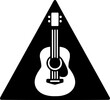 © Ariq - Minimalist black and white guitar icon with clean lines. Perfect for logos, stickers, or digital use. Modern, simple, and scalable design.