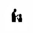 © KamrulHasan - Silhouette of person helping someone take medicine on white background