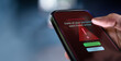 © blacksalmon - Close up smartphone display with cybersecurity alert, highlighting risks of cybercrime, data breach, and digital vulnerability. red tone