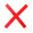 © shabbir - Red tape forming an x shape on a solid image isolated on transparent background