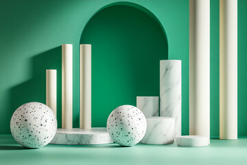 Wall Mural - generated with ai 3d render abstract fantasy background colorful design