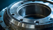 © Oleksiy - Close-up of a metallic circular component with a recessed inner section