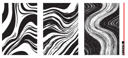 Canvas Print - vintage wavy grunge textures collection