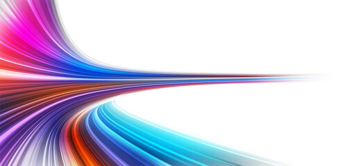 Wall Mural - modern abstract high speed movement with dynamic motion light trails, speed effect on dark blue back