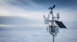 © photoplotnikov - Remote weather station in snowy arctic landscape with solar panel technology
