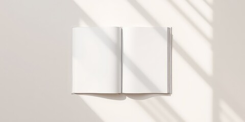 Blank Pages of an Open Book Bathed in Sunlight Displaying Opportunities for Creativity and Writing