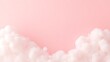 © Khadiza - Soft pink background with fluffy white clouds at the bottom