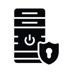 Wall Mural - well crafted glyph icon of powerful secure cpu