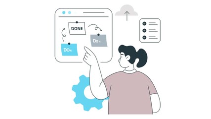 Wall Mural - Optimized Workflow 2D Flat Animation 