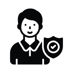Wall Mural - a modern glyph icon of employee insurance document